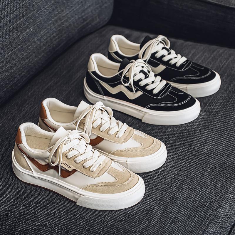 New upturned bottom low-top canvas shoes men's sports and leisure niche men's shoes breathable board shoes men's