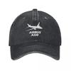 Airbus A Captain Basecap Vintage Used Gewaschen Flugzeug Sonnencap für Unisex Damen Outdoor Aktivitäten Hüte Kappe