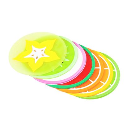 Posavasos para tazas, manteles individuales de silicona para frutas, 7 Uds., soporte para bebidas, alfombrilla antideslizante para cocina