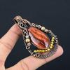Red Snake Skin Pendant Gemstone Handmade Jewelry, 999 Copper Wire Wrapped Pendant, Gift For Wife Jewelry