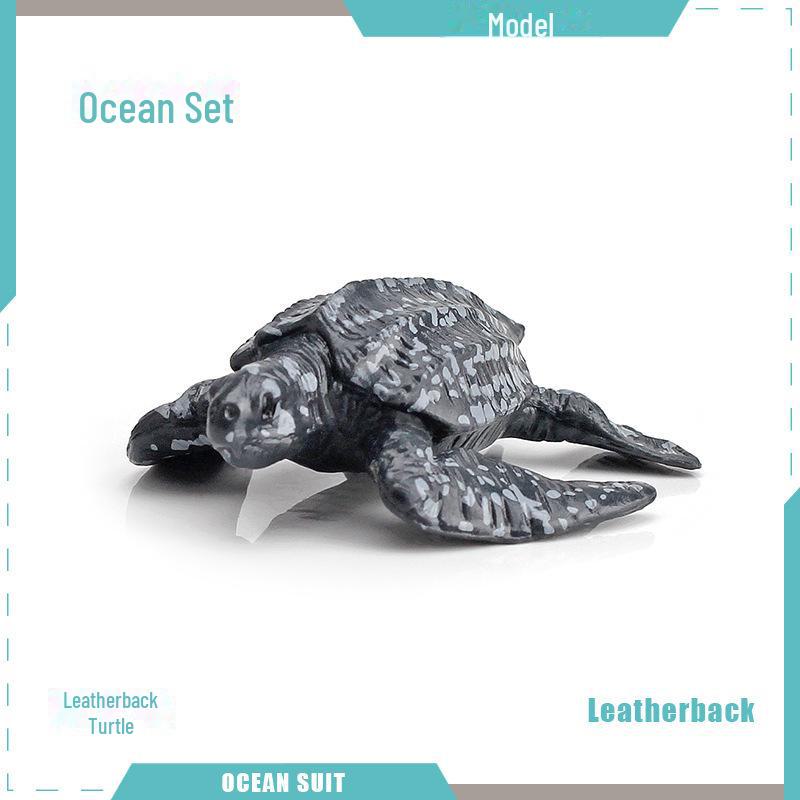 Marine Animal Model Set: Shark, Turtle, Dolphin, Whale, Penguin, Crab, and Seabed Creatures