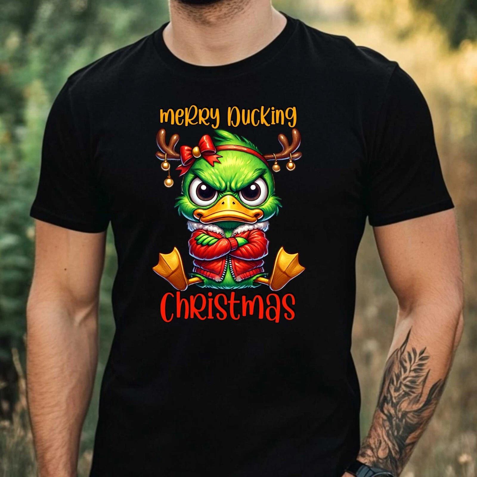 T-Shirt Herren Lustige Mürrische Ente Motiv Baumwolle Größe XS bis 5XL XL
