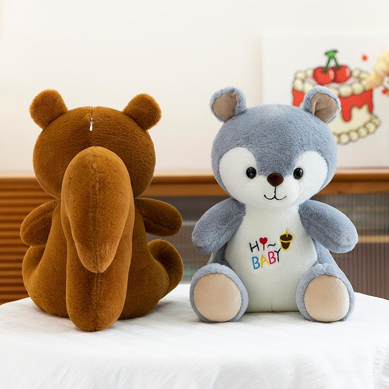 Cute Squirrel Fox Plush Toy Children's Soothing Doll Squirrel Doll for Girls' Birthday Gift