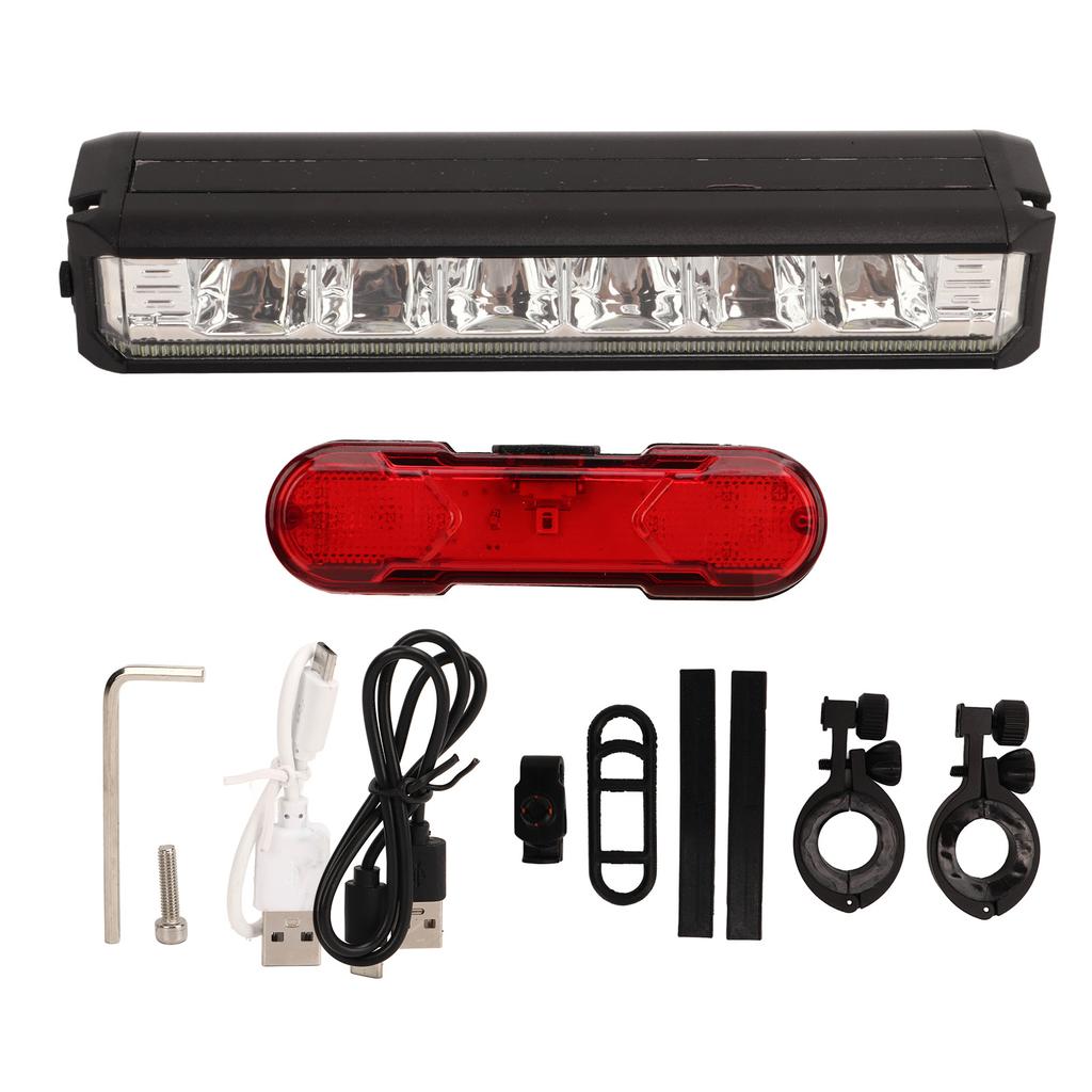 Bicycle Light Aluminum Alloy USB Rechargeable High Brightness 6 Light Night Riding Flashlight Set