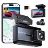 Pelsee Dash Cam Front and Rear 4K UHD 8 Night Impact Parking Compatible with LED Traffic Lights LCD Power 64GB Card Included Cameras, Megapixels, GPS,