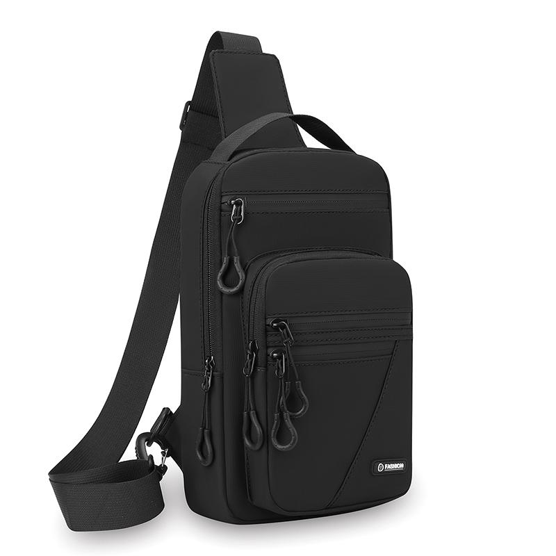 

Мужская многослойная нагрудная сумка - Высококачественный нейлоновый слинг через плечо для ежедневных поездок и активного отдыха чёрный