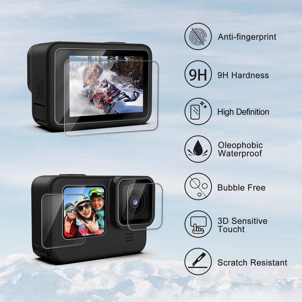 Full Protection Kit for GoPro Hero 9/10/11/12/13 Black - Silicone Cover + Tempered Film + Lens Cap