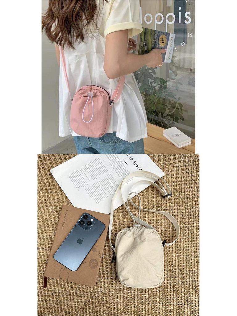 Ultra-Thin Waterproof Canvas Crossbody Phone Bag - Japanese Style Unisex, Lightweight and Versatile for Walking