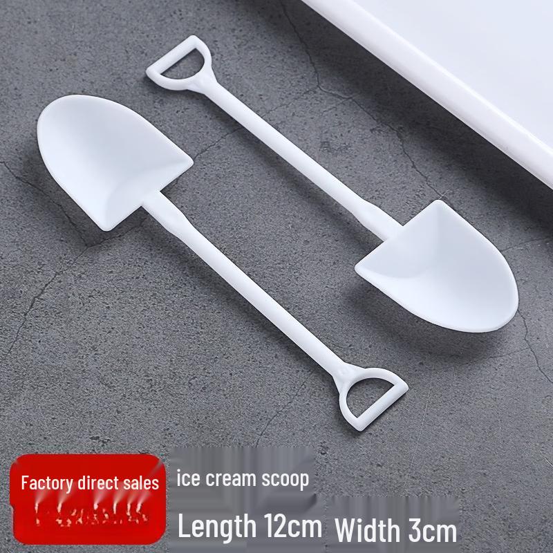 Eco-Friendly Disposable Spade-shaped Dessert Spoons