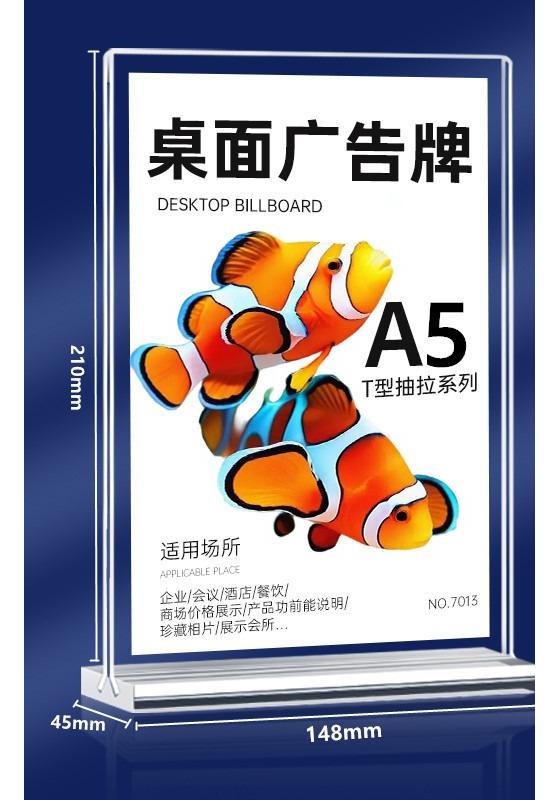 Clear A4 Acrylic Standee Vertical Table Tent Transparent Display Rack for Restaurant Menu QR Code Price Tag Advertising Desktop