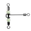 15Pcs Swivels Barrels Rolling Swivels Fishing Tackle Rig Swivels 3 Way Swivels with Glow Beads