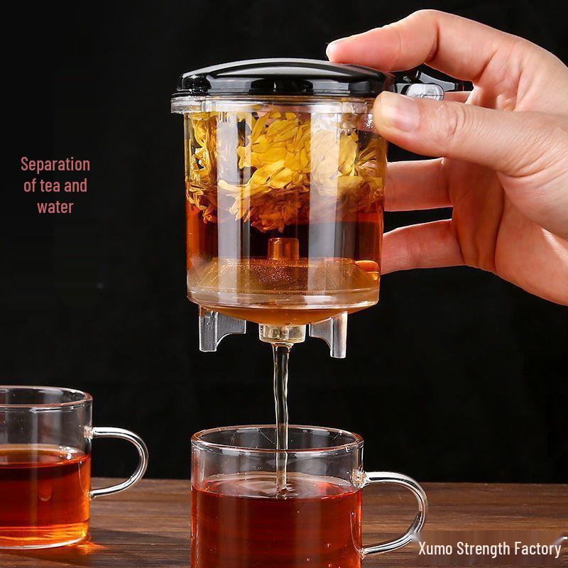 Residue-Separating Multi-Functional Teapot Set with Integrated Lazy Flowing Cup