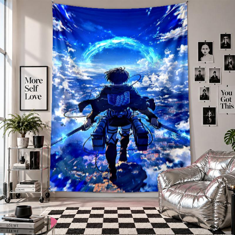 Wall TapestryAttack on Titan Art Hanging Cloth Decorative Background Cover for Room Decoration