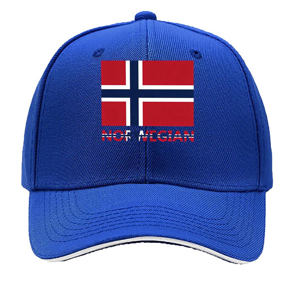 Norway Flag Print Adjustable Snapback Washable HandWashable Patriotic Sports Hat for Outdoor Sandwich Baseball Cap