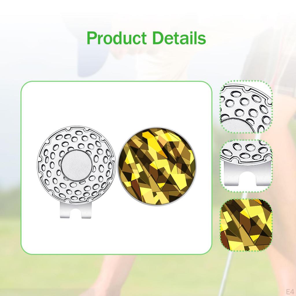 Klip na golfovou čepici, držák na míček, dekorativní slitina, elegantní doplněk, klip pro golfisty,
