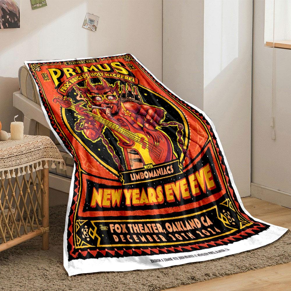 Retro Primus Frog Brigade Concert Red Throw Blanket, Warm Plush Blanket for Home Comfort, Multipurpose Blanket for Home and Travel
