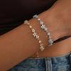 Exquisite Shining Micro-inlaid Zircon Flower Pull-Out Bracelet for Women Cherry Blossoms Snake Chain Bracelet Daily Jewelry
