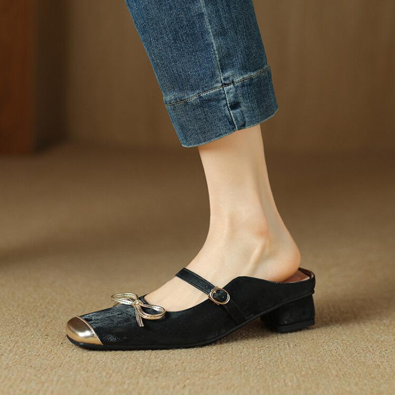 

Summer women s national style flat-bottomed slippers rubber soft sole foot cover size cool slippers retro comfortable bag head slippers 39 чорний