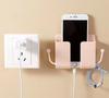 Stick-On Phone Charger Holder & Remote Storage Box - Wall-Mounted, No-Drill Installation