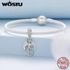 WOSTU 925 Sterling Silver Flying Dragon Charms Pendant Colorful Phoenix Beads Fit Original DIY Bracelet Wholesale