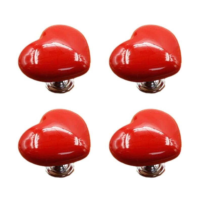 4PCS Toilet Press Button Heart Shaped Press Tank Push Buttons Creative Bathroom Accessory