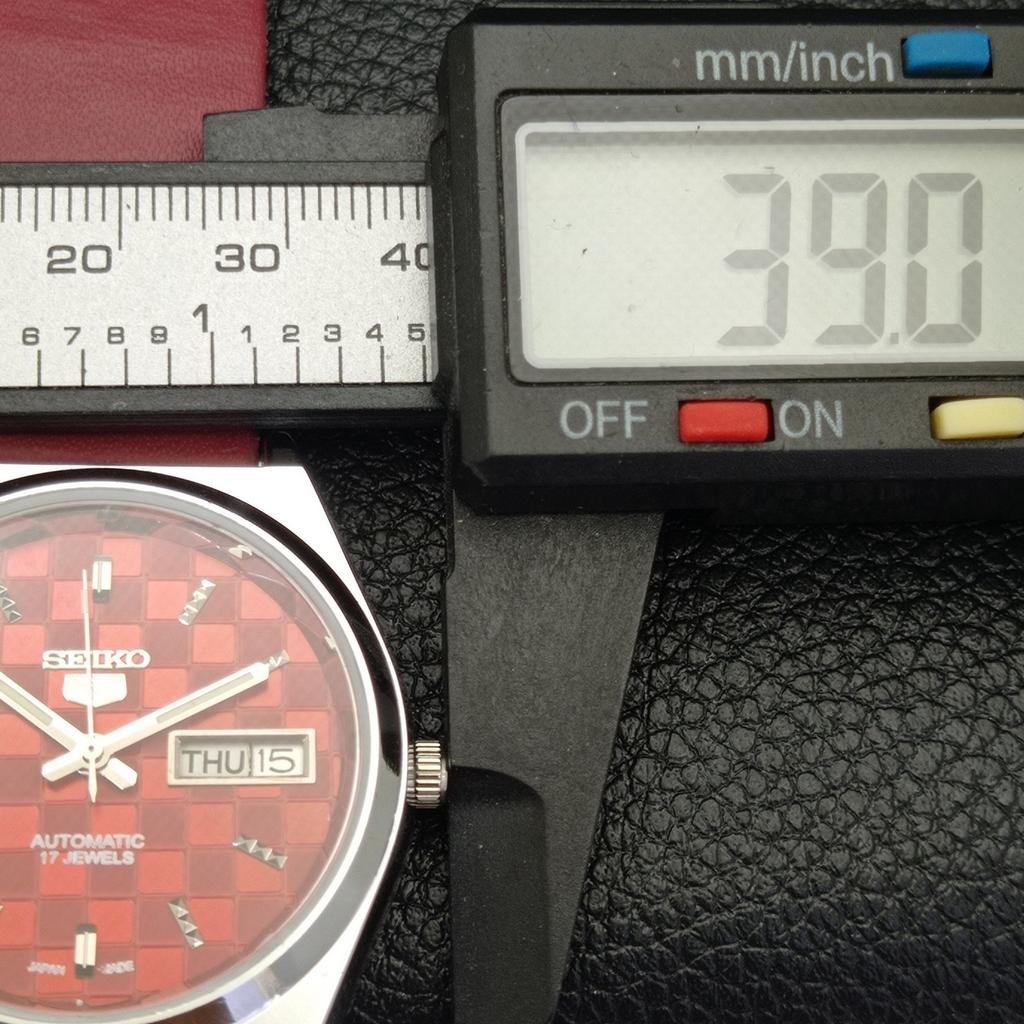 REFURBISHED JAPAN SEIKO 5 6309A AUTOMATIC MENS RED COLOR DIAL WATCH A440220-9 Sk-a440220-1