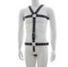 HuaHuiYuan SM Goods Leather Body Harness for Punk Leather Top Cage Chest and Half Hardcore Extreme Bondage Secret Open Adjustable Popular for Black