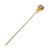 Sea Drop Kanzashi Hairpin, Glow-in-the-Dark Firefly Glass Bead, Pink, 14mm, Luminous Gold, Single Hair Ornament, Japanese Style, for Yukata, Kimono,