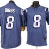 3rd Gen New England Patriots 8 Diggs Football Jersey Grey Mens Sports Game Shirt
