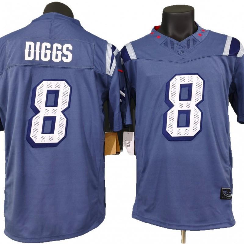 3rd Gen New England Patriots 8 Diggs Football Jersey Grey Mens Sports Game Shirt