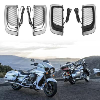 2Pcs Motorcycle Fairing Lower Grills LED Turn Signal Running Light Motorbike Modified Parts for Street Glide Road King