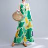 Summer Loose Printed Sleeveless Cotton and Linen Dress