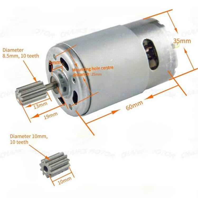 CHANCS Magnetic Gear Motor, 550, 12V DC, 40,000 RPM, Gearbox Accessories for Remote Control Cars, Kids' RC Cars, 2 Pieces