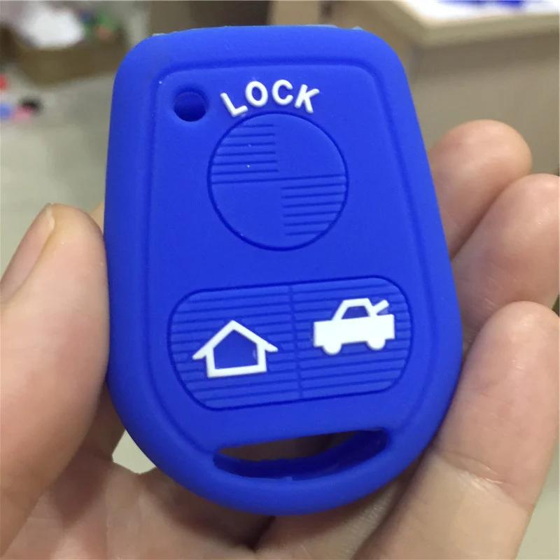 Silicone Rubber Car Key Fob Cover Cap Set Shell Protect Skin For Bmw E31 E32 E34 E36 E38 E39 E46 Z3 Old Remote 3 Buttons Key