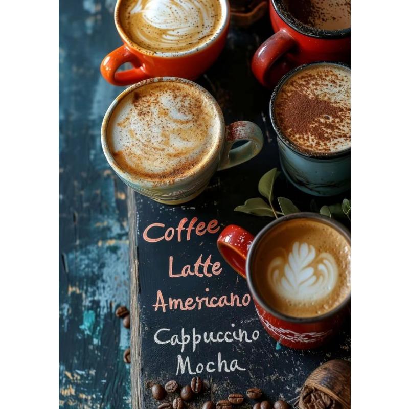 

Скандинавский стиль Послеобеденный чай Ремесленный Эспрессо Винтажный Постер с кофейными зернами Холст Картины Настенное искусство Картина Домашний декор Без рамы 21cm×30cm NoFrame