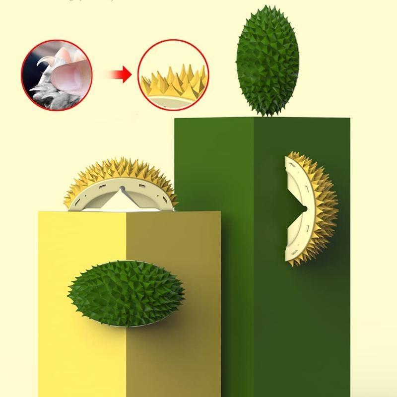 Cat Massage Combs With Catnip Durian Shape Kitten Rubbing Self Groomer Comb Pet Grooming Hair Remover Brushes Wall Corner Brush