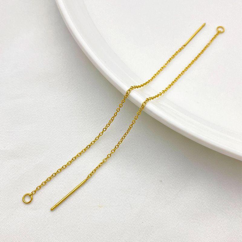 

Titanium Steel Colorfast Color-Retaining Chain Ear Pin Earrings Accessories Handmade DIY Ear Studs Earrings Eardrops Material Package Gold ladle fine ear wire 1 pair(2 Articles)