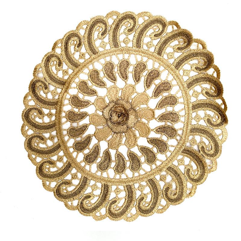 Lace Embroidery Cloth Water Soluble Flower Table Cloth Tablecloth European Fabric Coffee Table Cloth Throw Pillow Embroidery Round Cushion
