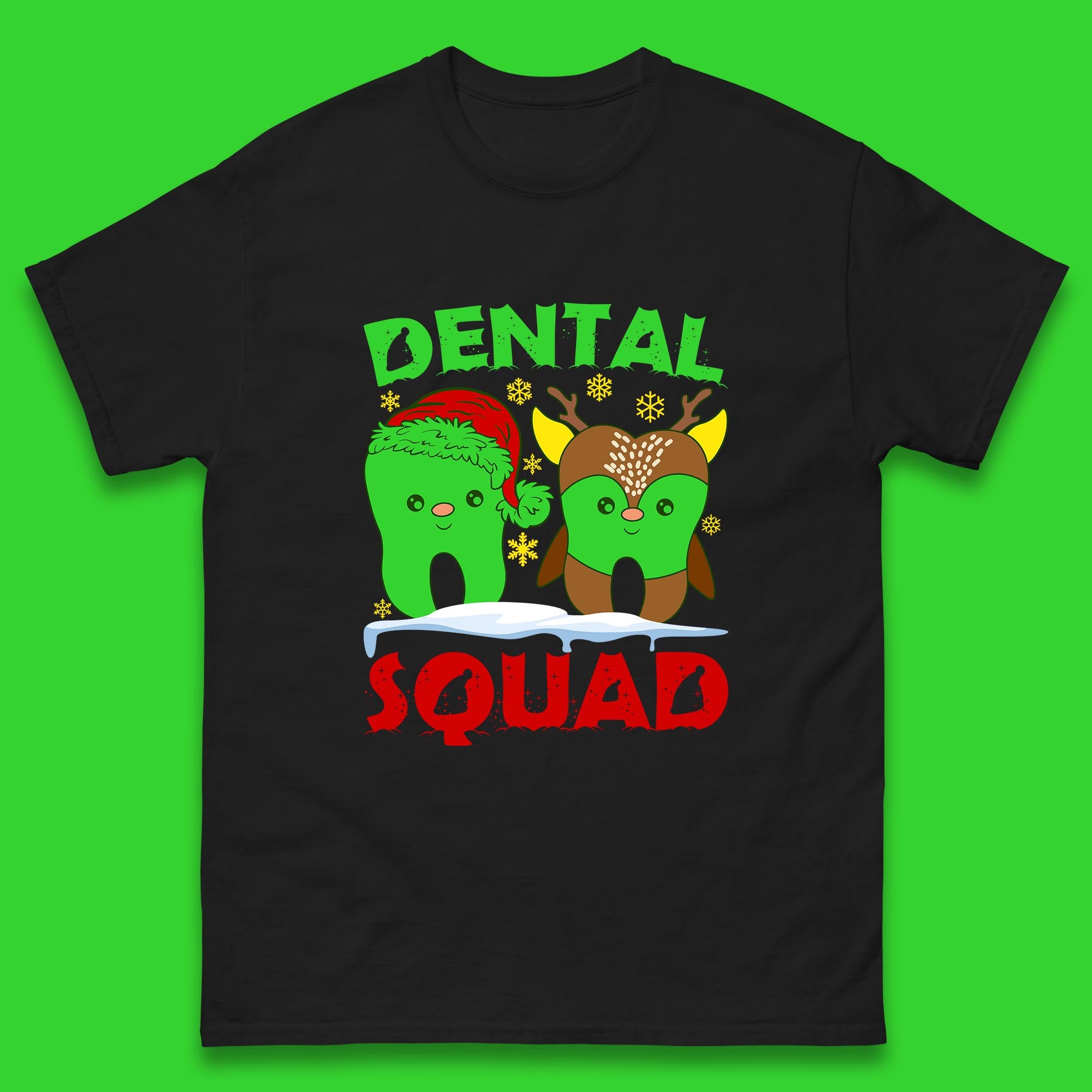 Christmas Mens T Shirt Womens Tops Tees Christmas Dental Squad Top XL