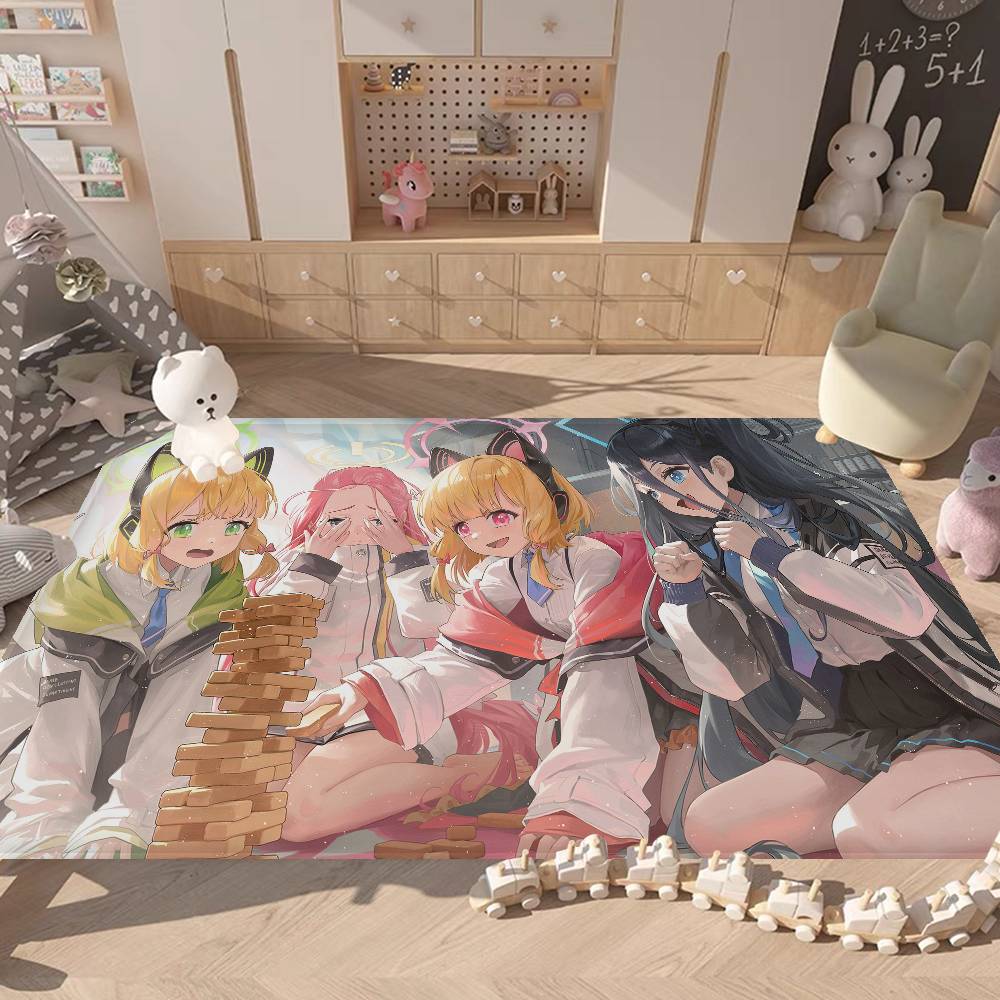 Fashion Game Blue Archive Floor Mat INS Style Soft Bedroom Floor House Laundry Room Mat Anti-skid Household Carpets