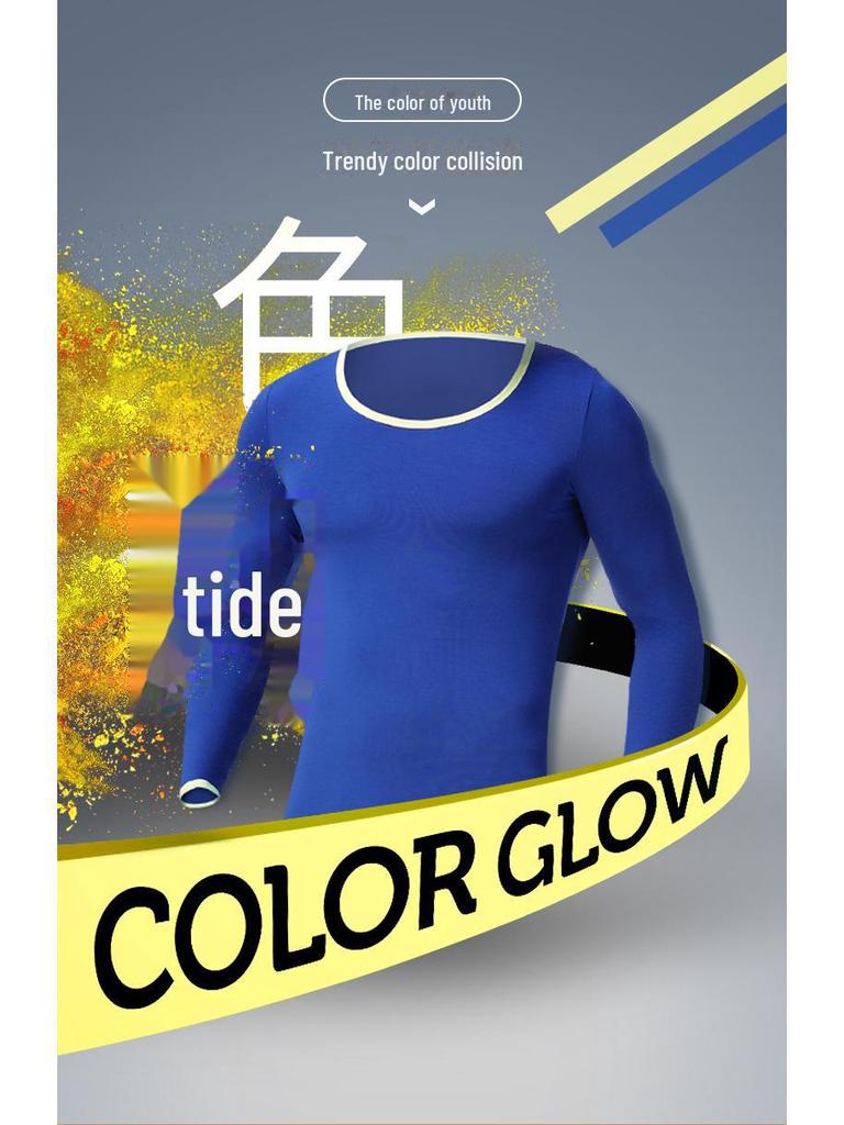 Men's Slim-Fit Thermal Round Neck Shirt - Lightweight Autumn Layer