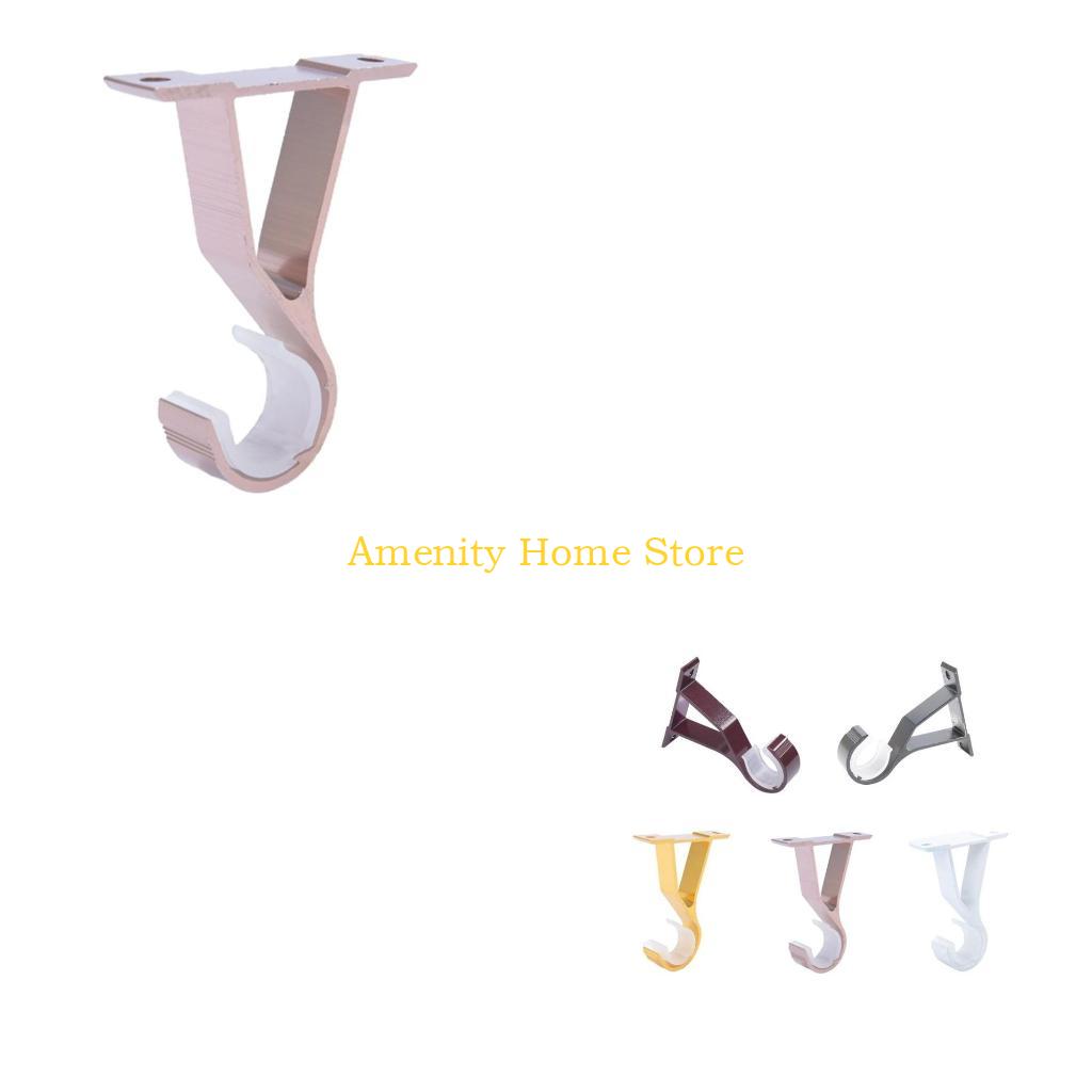 F26C Aluminium Alloy Curtain Pole Bracket Simple Curtains Fixing Supplies Household for Home Bedroom Living Room Curtains