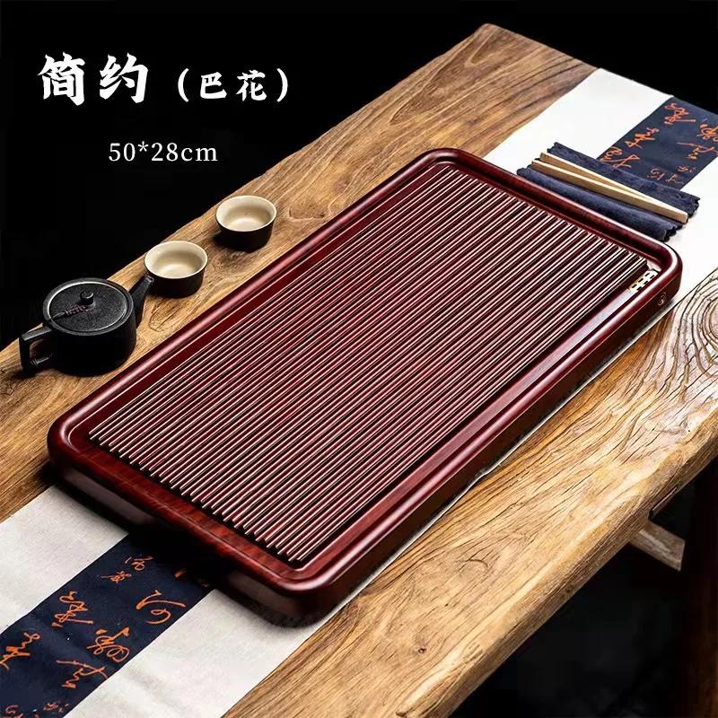 

Large Size Solid Wood Tray Retro Ebony Tea Tray Light Luxury Drainage Tea Table Living Room Tea Ceremony Tool Chinese Teaware