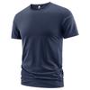 Solid color short-sleeved t-shirt men's half-sleeved top round neck loose t-shirt