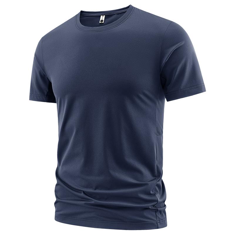 Solid color short-sleeved t-shirt men's half-sleeved top round neck loose t-shirt