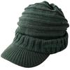 AVIREX Chunky Brimmed Knit Loose Knit Newsboy Cap for Men and Winter Knit Cap One Mixed Cap, Fit, Women, (JP, Alphabet, Size, Green)