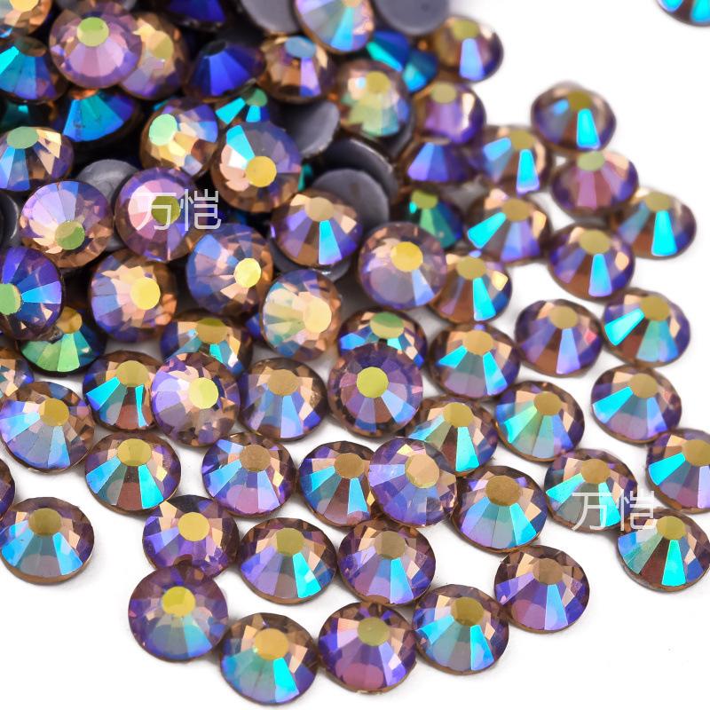 Imitation Austrian Diamond, Even Surface Hot Melt Adhesive Hot Diamond Ab Color Crystal Glass Diy Clothing Rhinestone Decoration