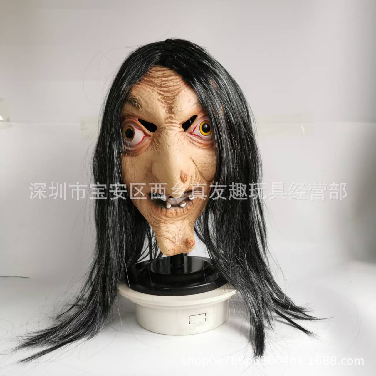 

Annabell3Mask, latex hood, ghost doll returns home cos Props for Halloween costume party Yellow-faced, long-haired