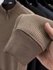 Brand Men's Fleece-Lined Half-Zip Collar Sweatshirt: Autumn & Winter Casual Trendy Warm Pullover Sweater.