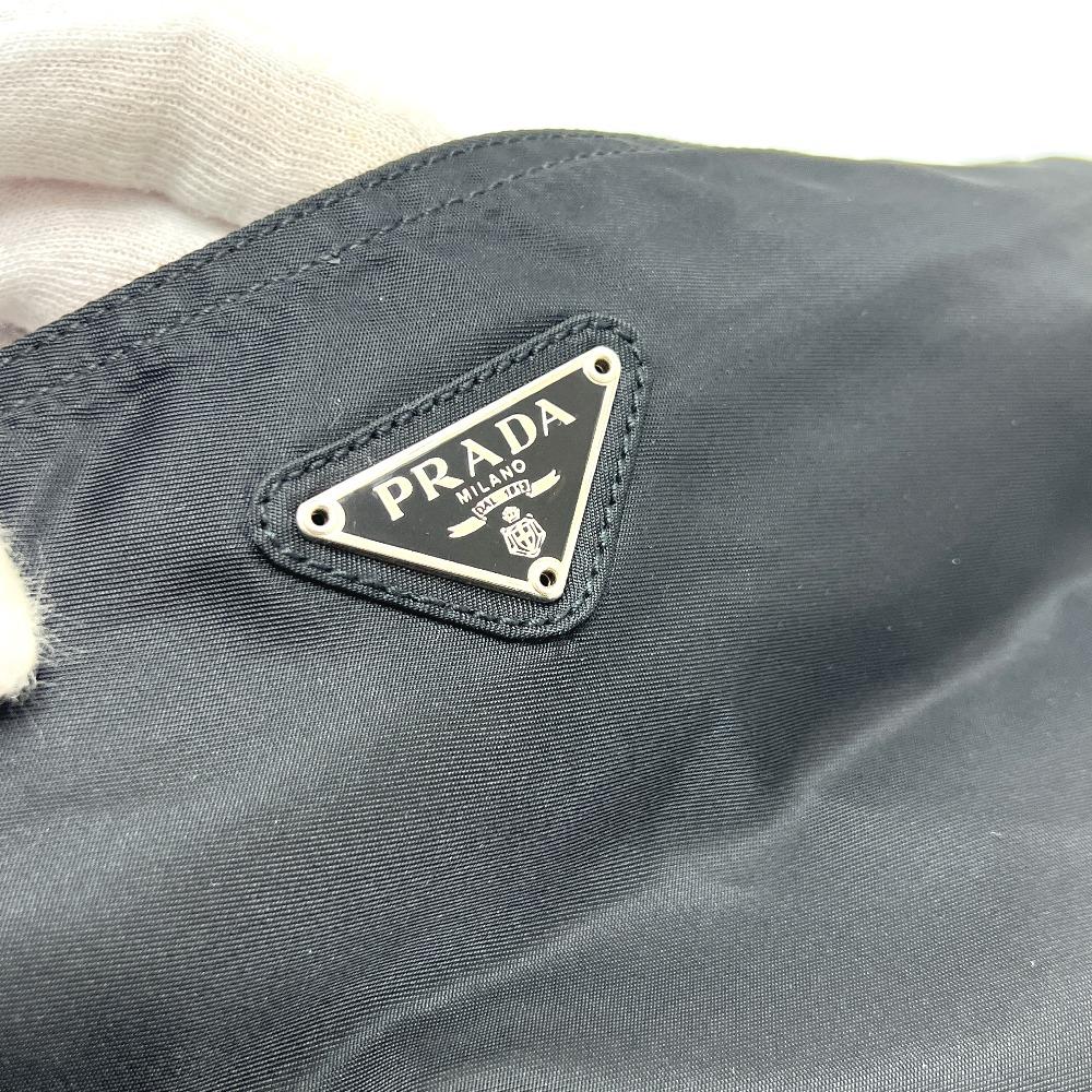 PRADA triangle plate Flat Bag Shoulder Bag Shoulder Bag Nylon Black